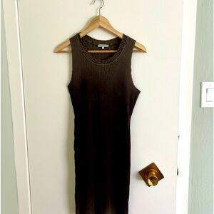 Cotton citizen ombré rib dress in brown
